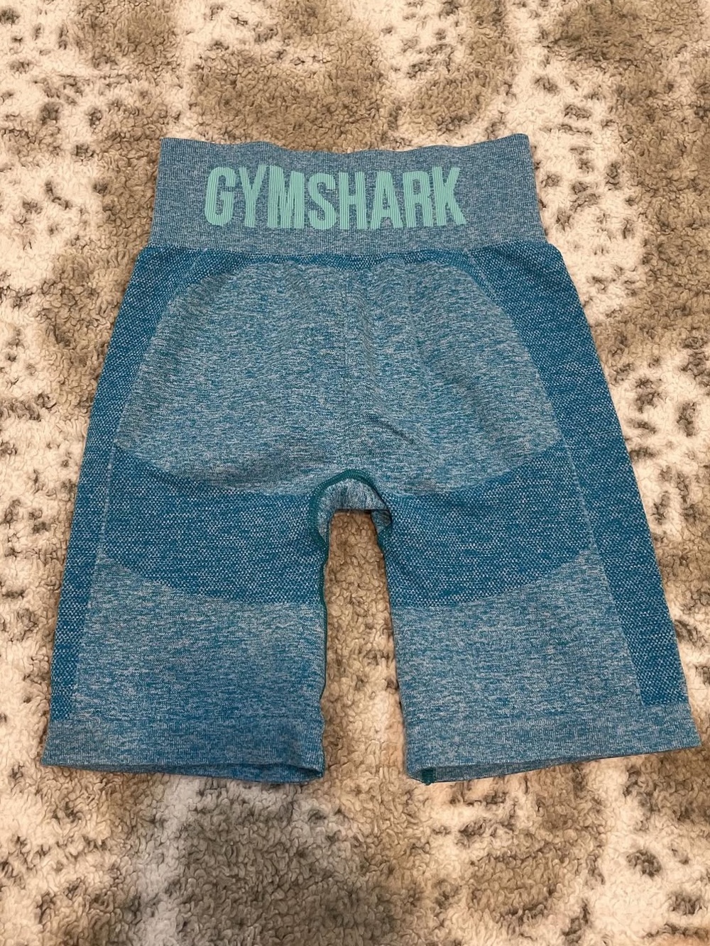 Teal blue gymshark biker shorts